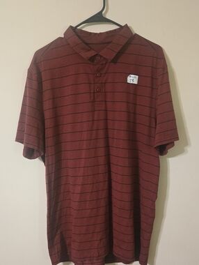 lululemon athletica Maroon Polo with Thin Black Stripes